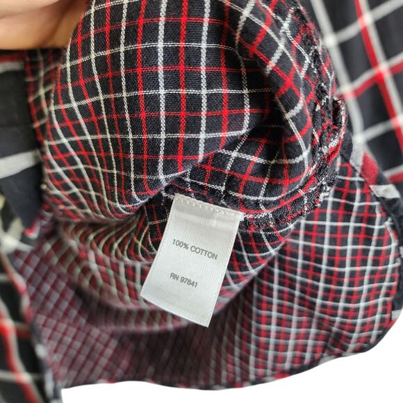 J Jill Womens Perfect Plaid Double Cloth Long Tunic Shirt Size Medium Button Up - Picture 5 of 11